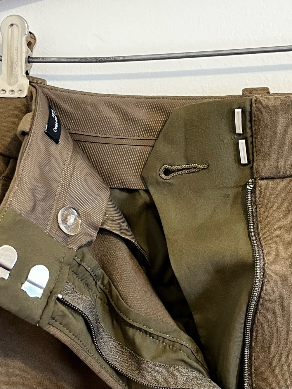 Frank And Oak Amelia Retro Trousers High Rise Tapered Pleated Ankle Pants Taupe - Picture 7 of 9